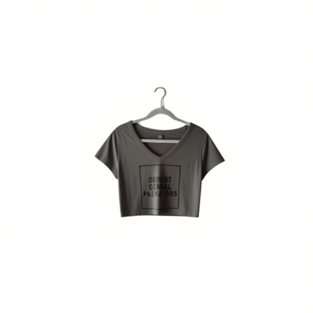 Wild Fable Gray Graphic Crop Top